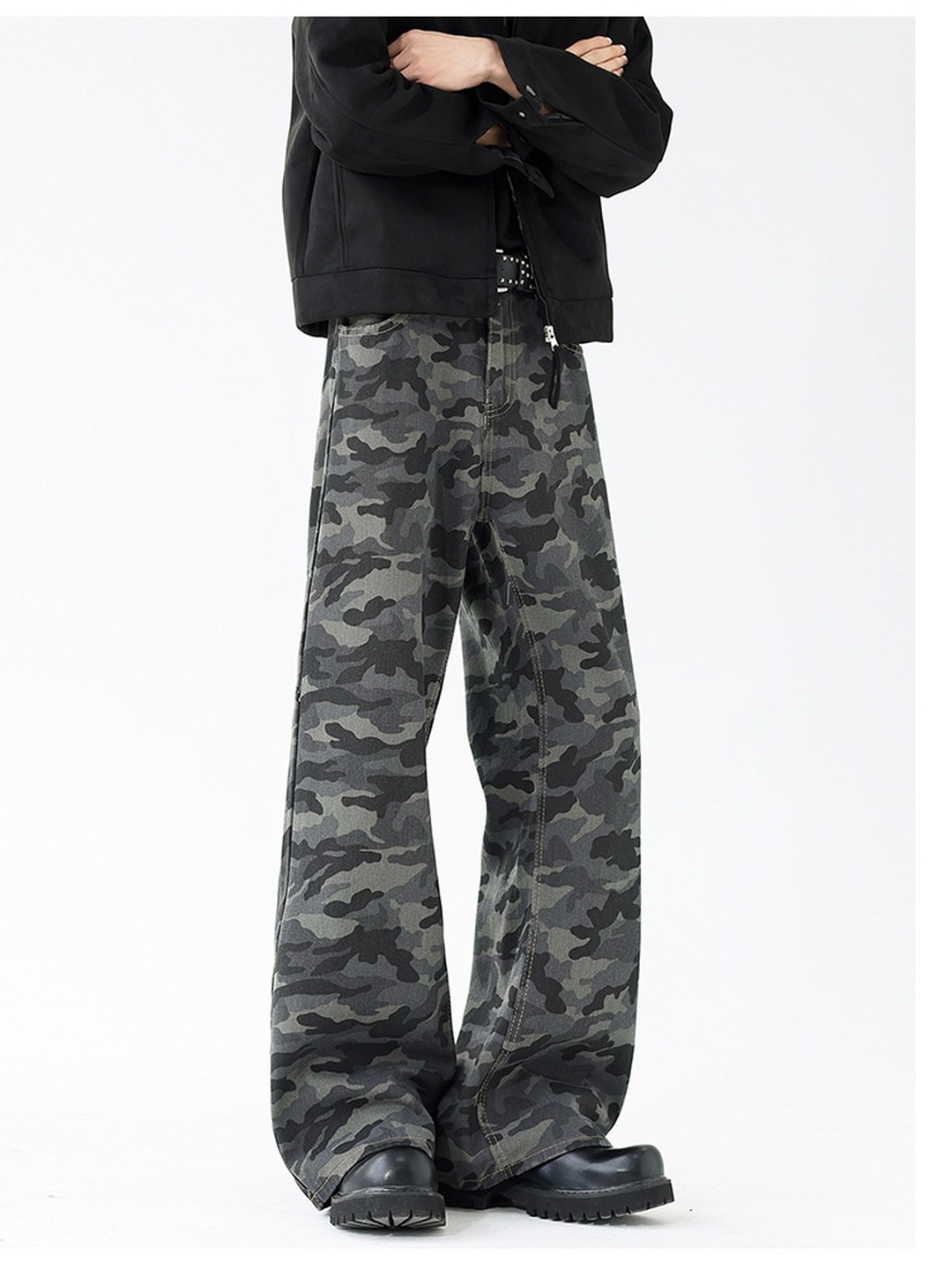 Men Camouflage Flared Pants