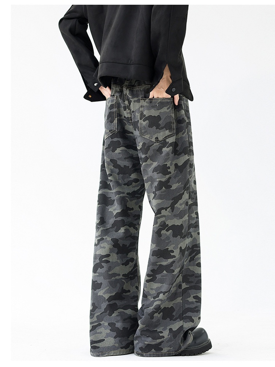 Men Camouflage Flared Pants