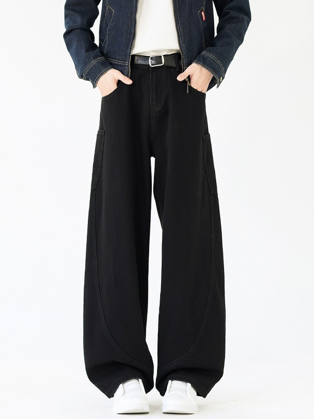 Men Loose Wide Leg Jeans