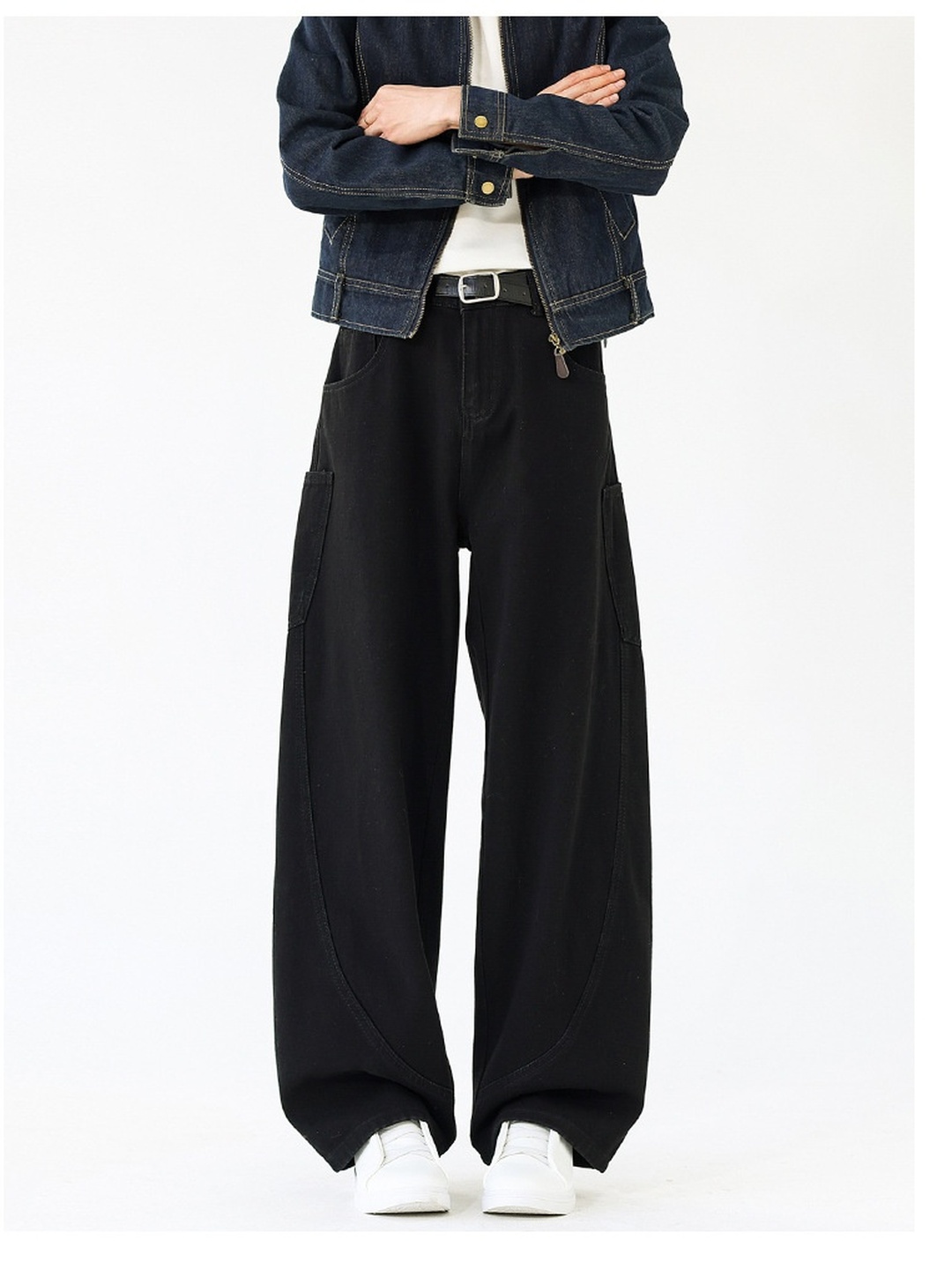 Men Loose Wide Leg Jeans