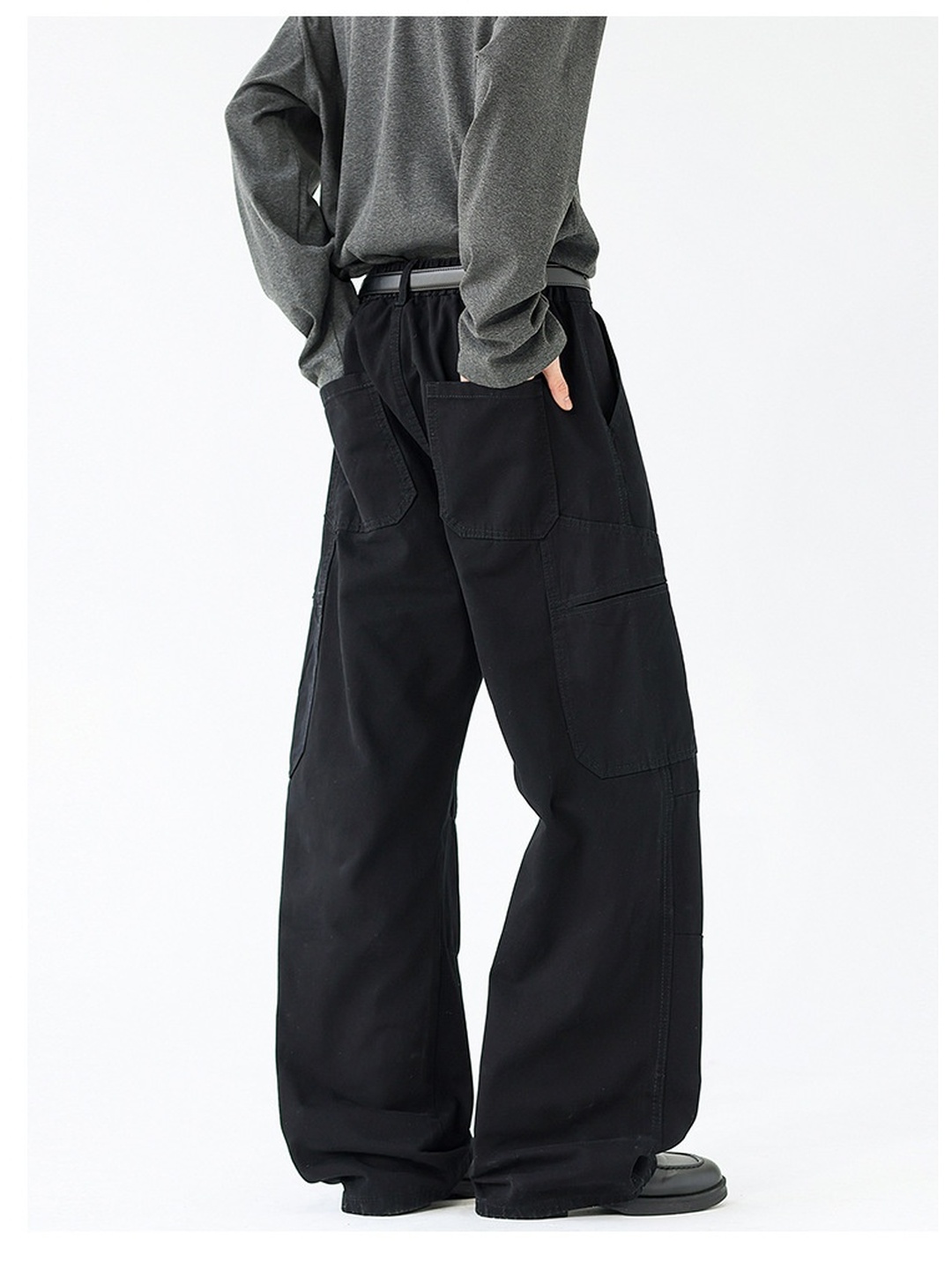 Men Washed Multi-Pocket Loose Fit Casual Pants