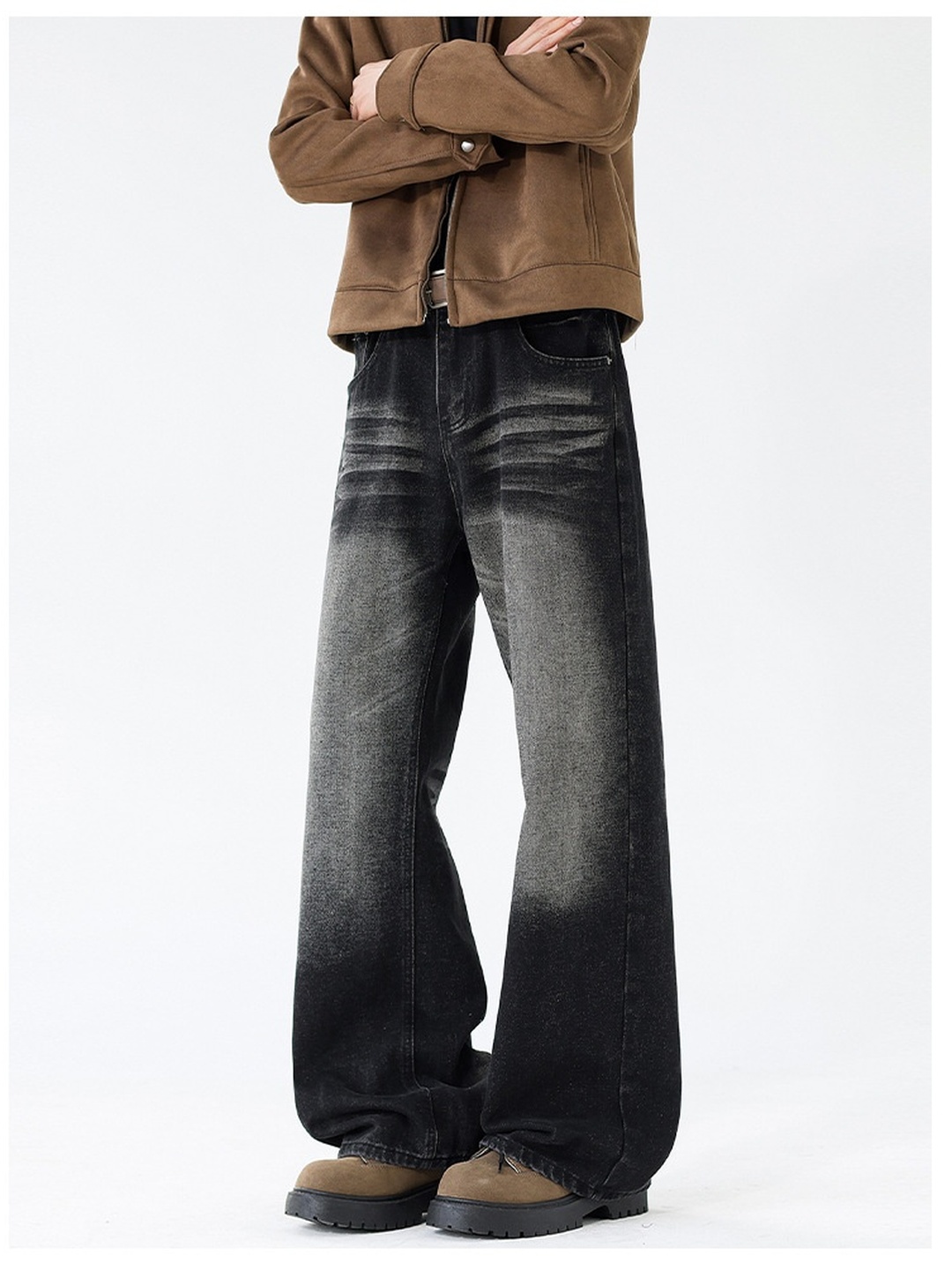 Men Washed Bootcut Jeans