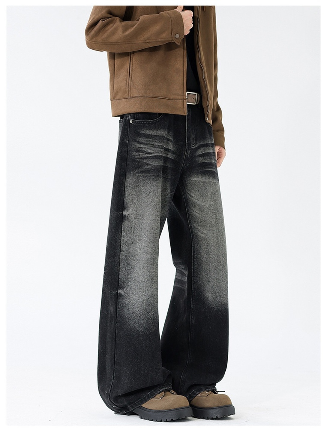 Men Washed Bootcut Jeans