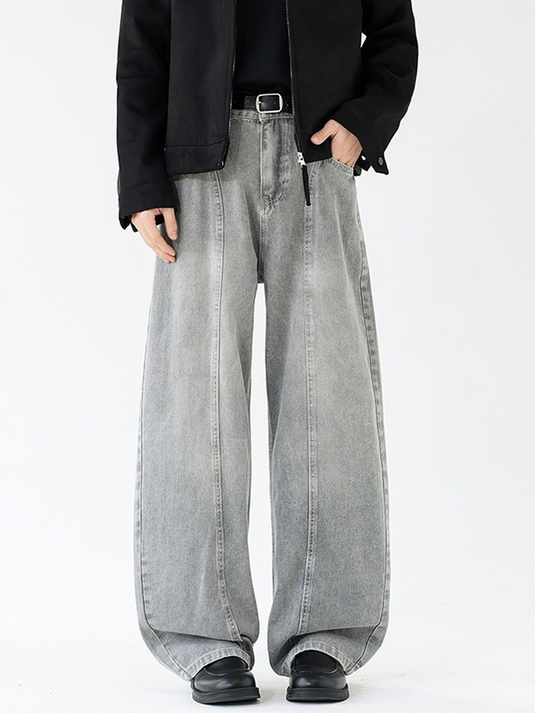Men Panelled Washed Jeans
