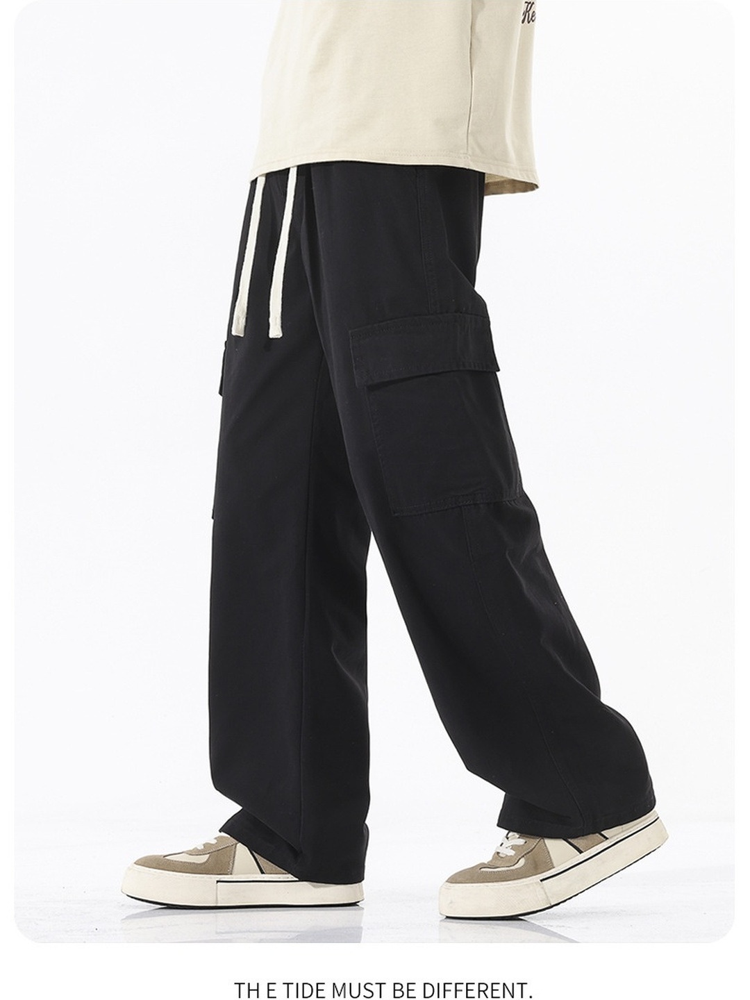 Men Loose Straight Leg Cargo Pants