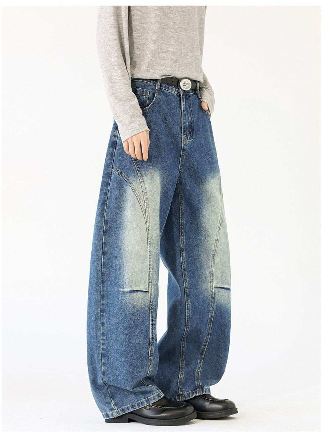 Men Panelled Baggy Jeans