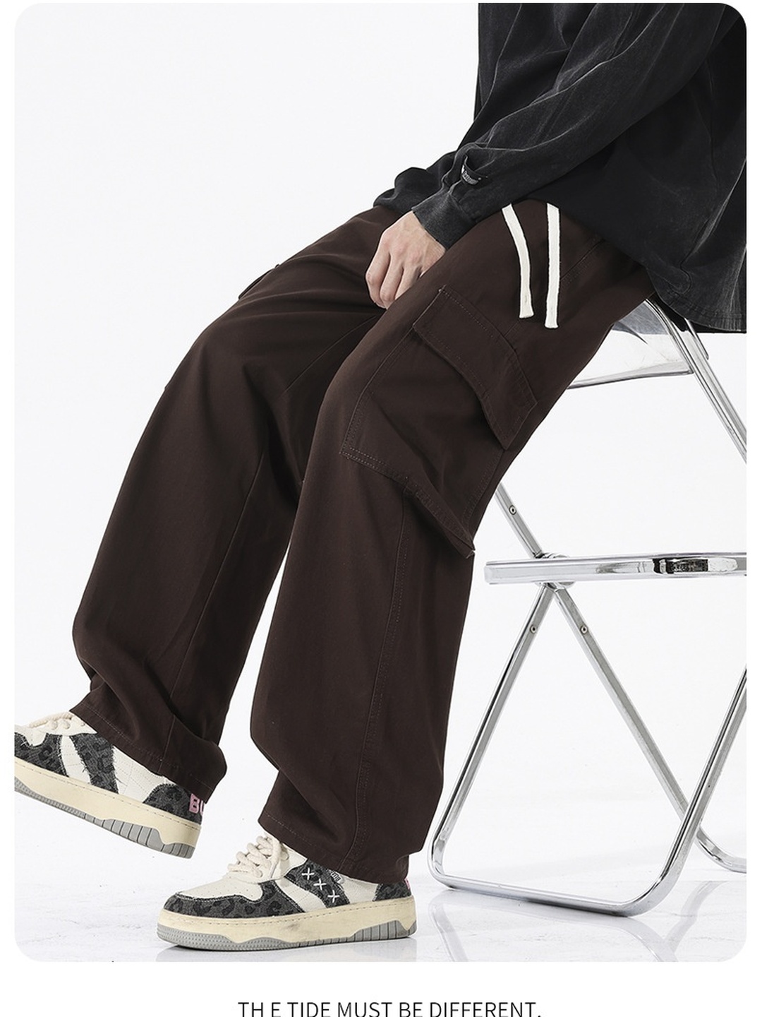 Men Loose Straight Leg Cargo Pants