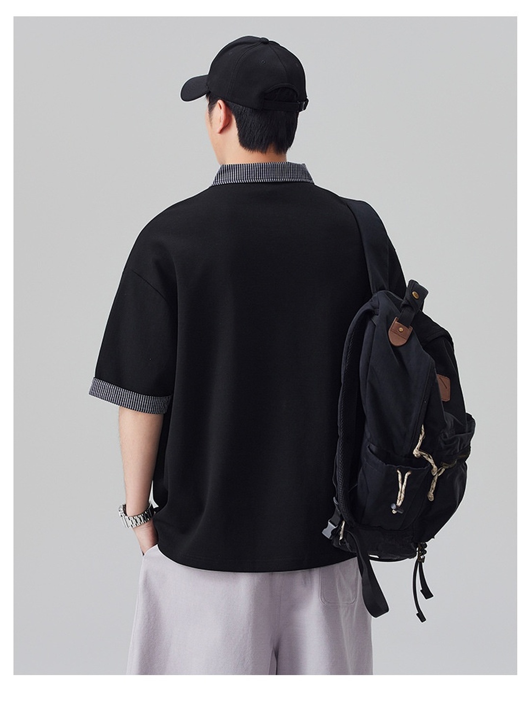 Men Contrast Trim Oversized Polo