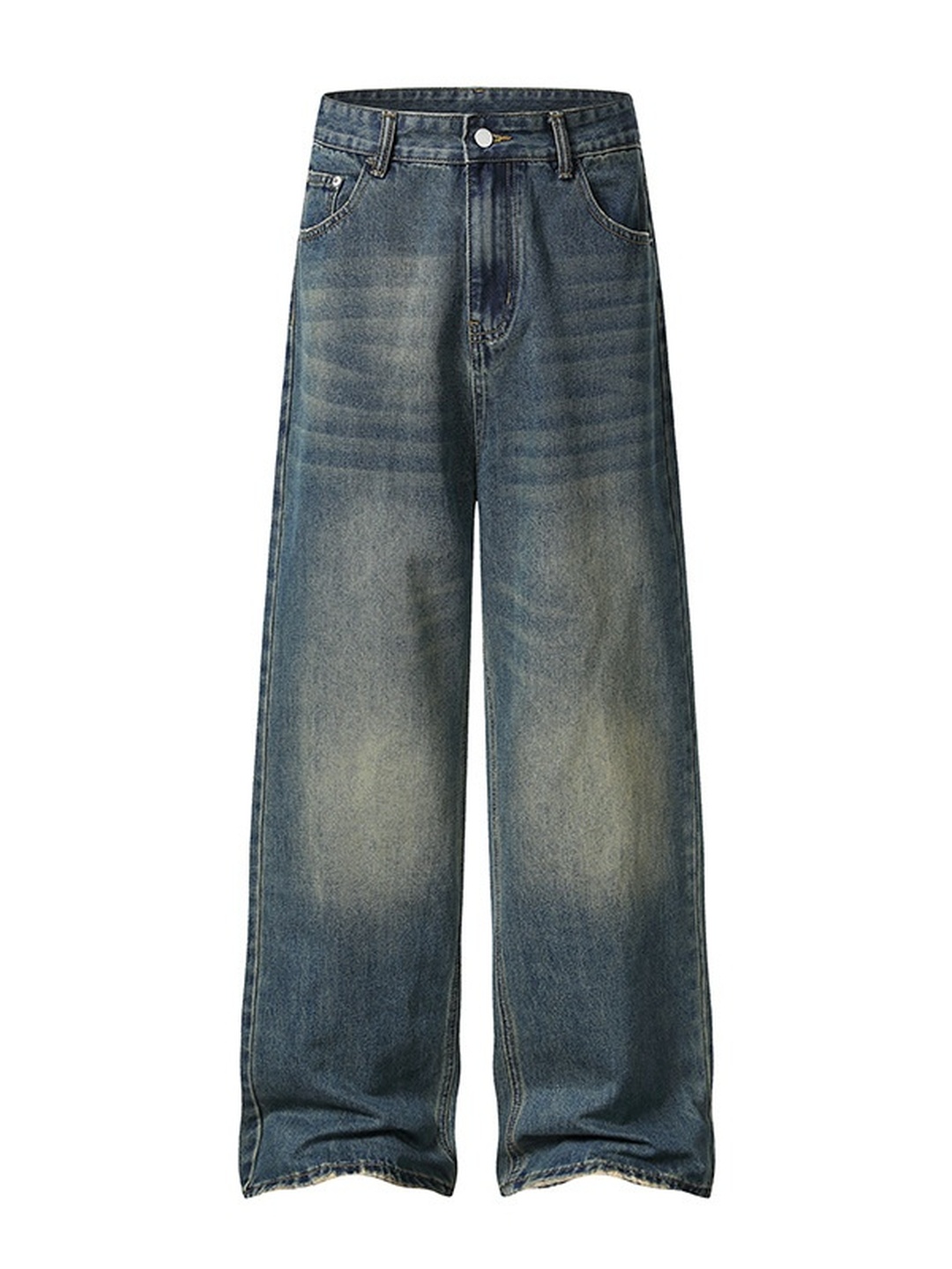 Men Vintage Washed Loose Wide Leg Jeans