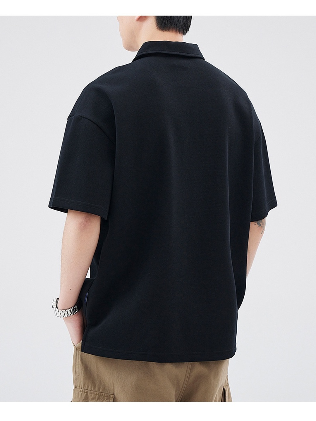 Men Embroidery Detail Oversized Polo