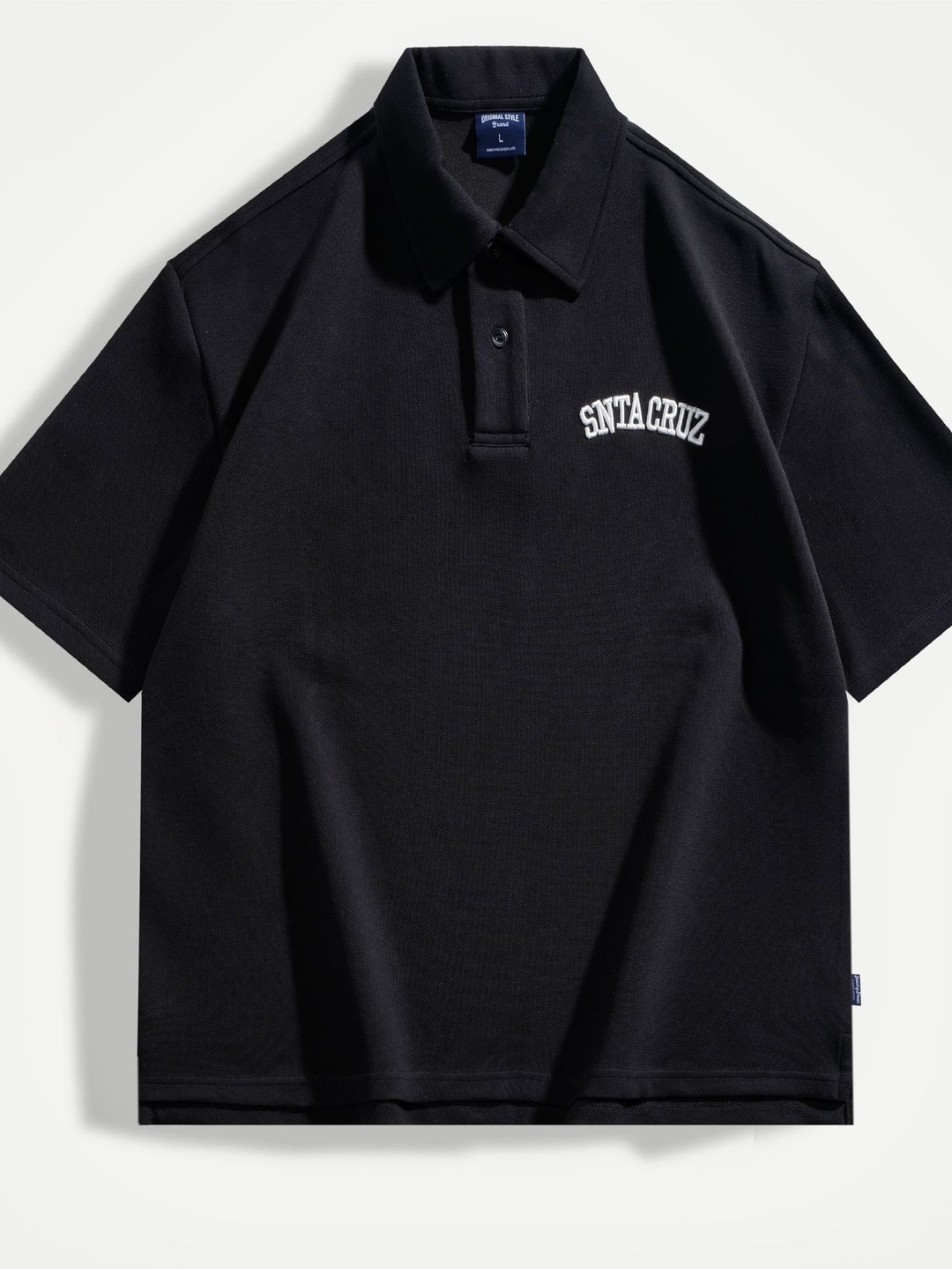 Men Embroidery Detail Oversized Polo