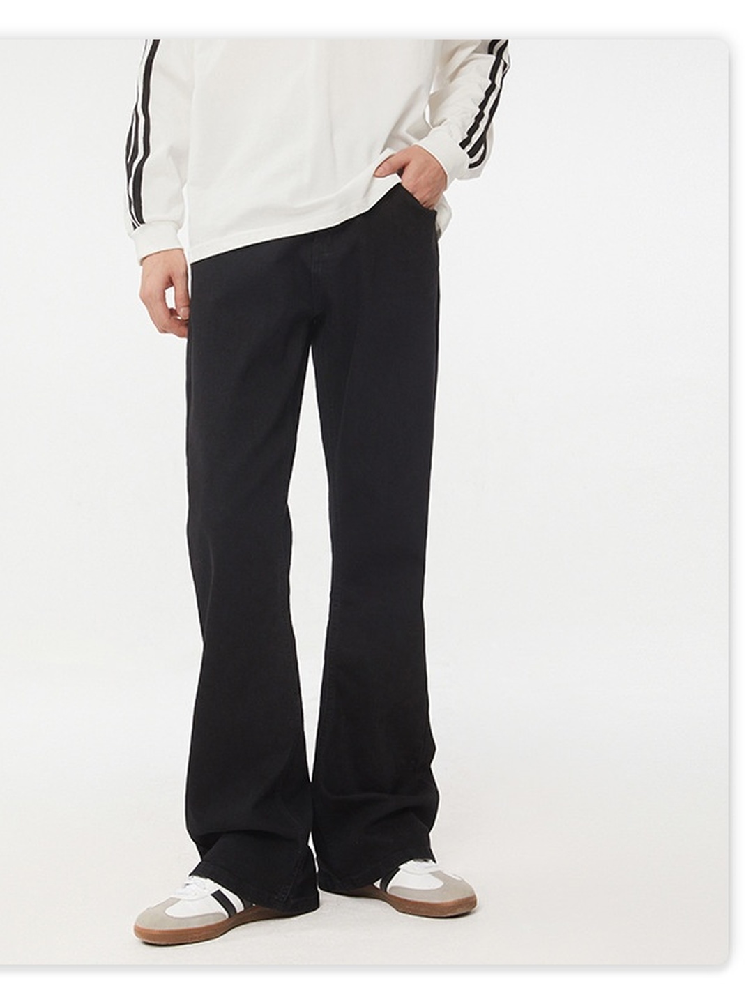 Men Solid Fleece Flared Pants