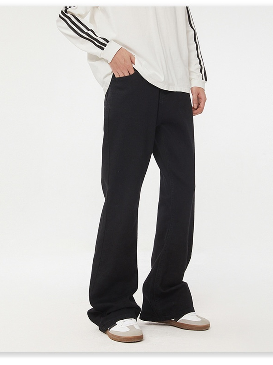 Men Solid Fleece Flared Pants