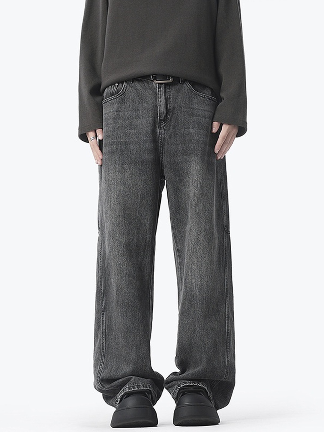 Men Vintage Washed Loose Fit Jeans