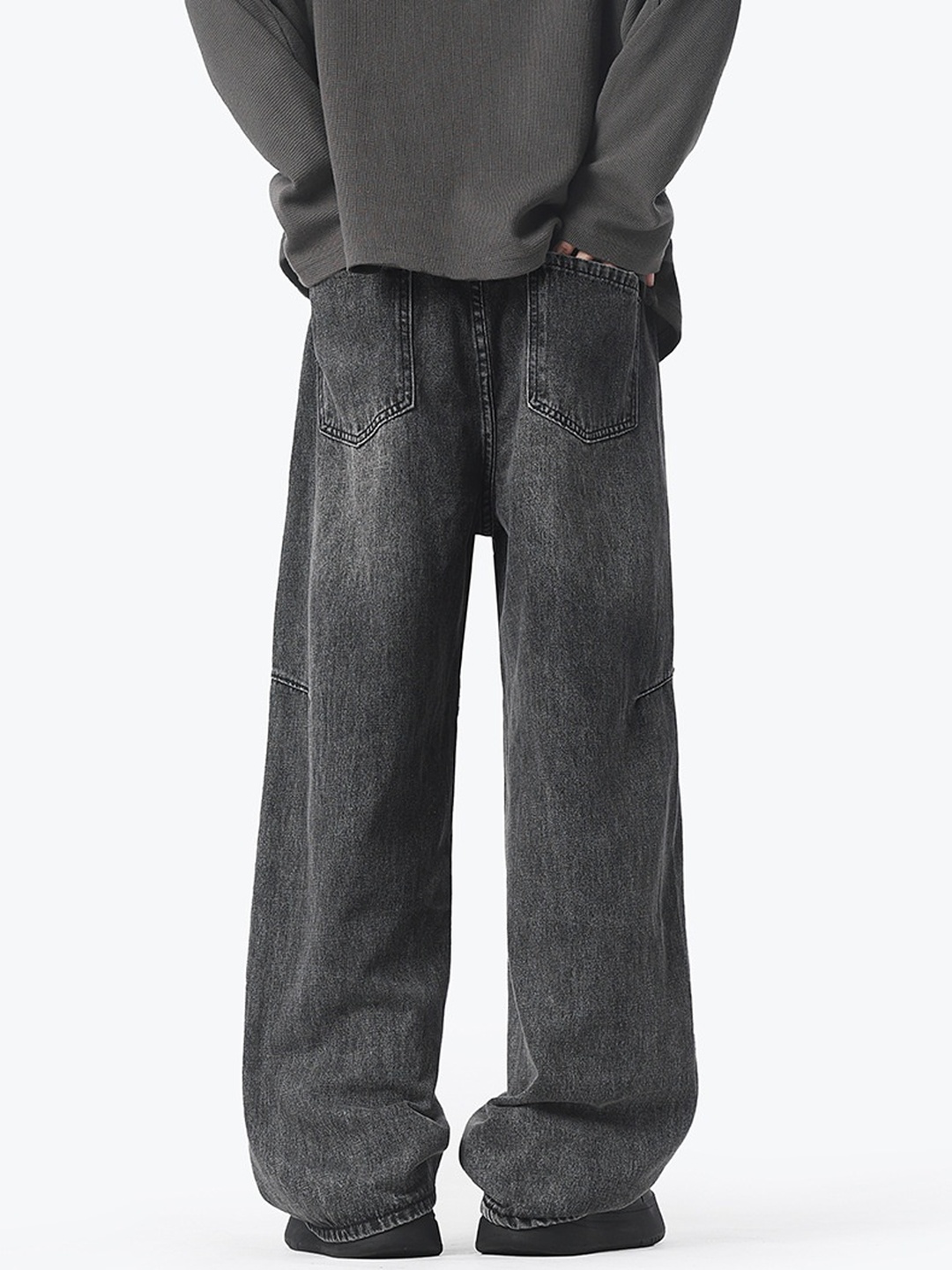 Men Vintage Washed Loose Fit Jeans
