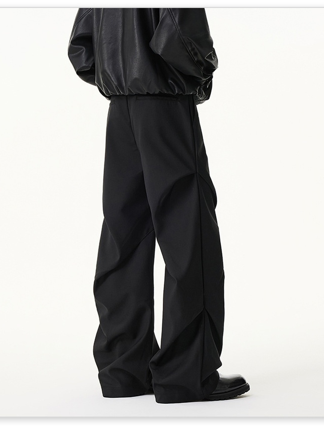 Men Pleated Flared Loose Wide Leg Pants