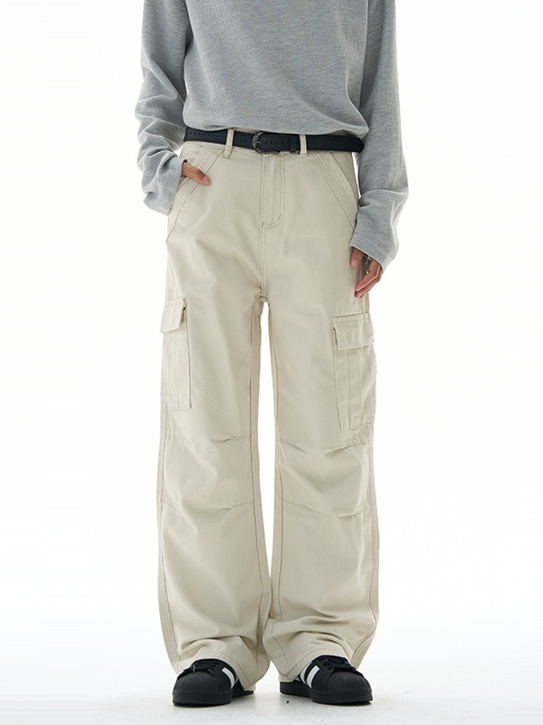 Men Panelled Cargo Baggy Pants