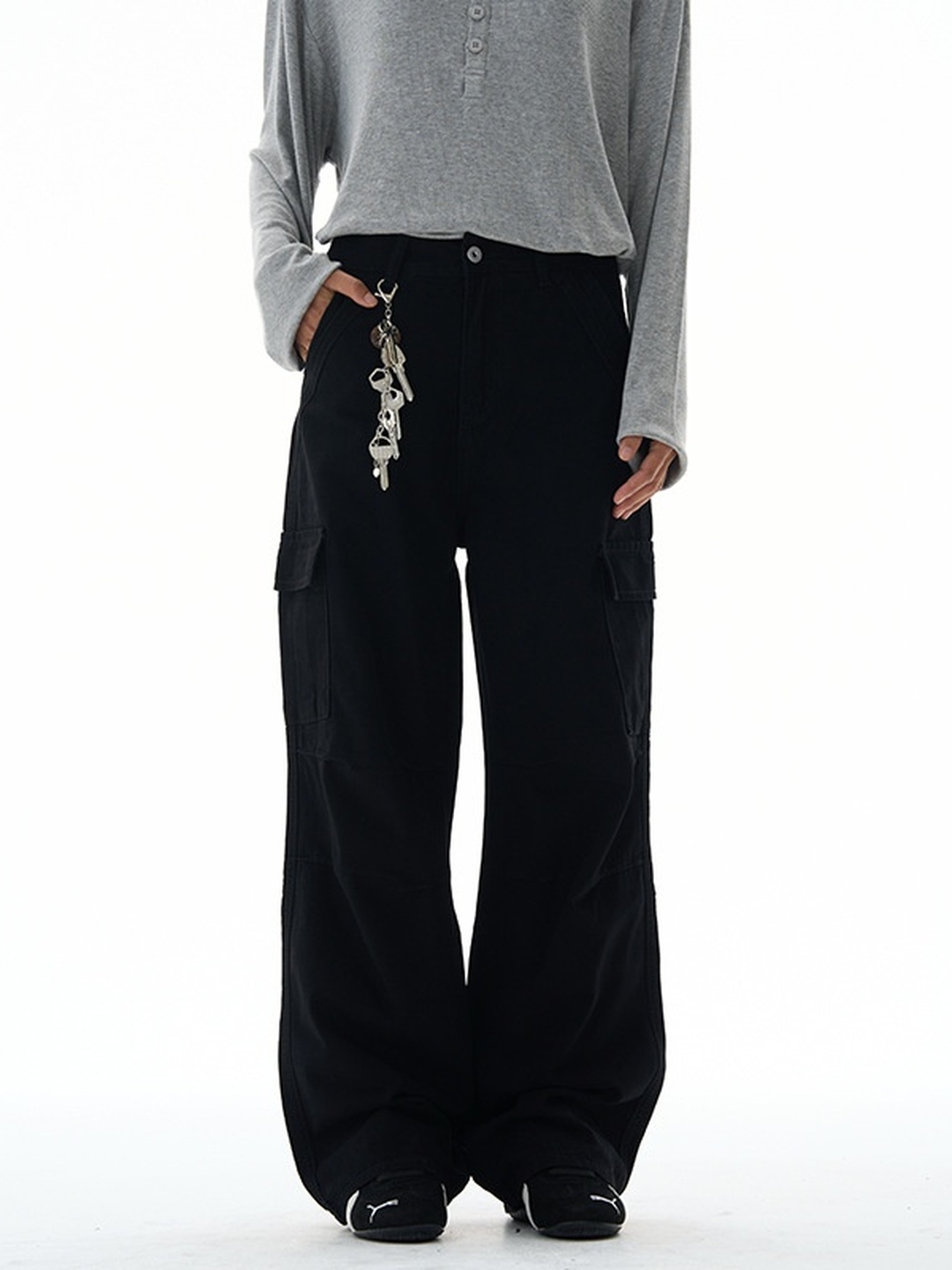 Men Panelled Cargo Baggy Pants
