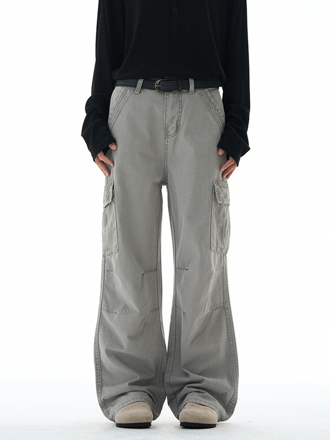 Men Panelled Cargo Baggy Pants