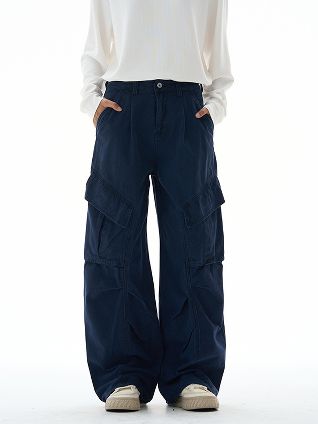 Men Panelled Cargo Baggy Pants