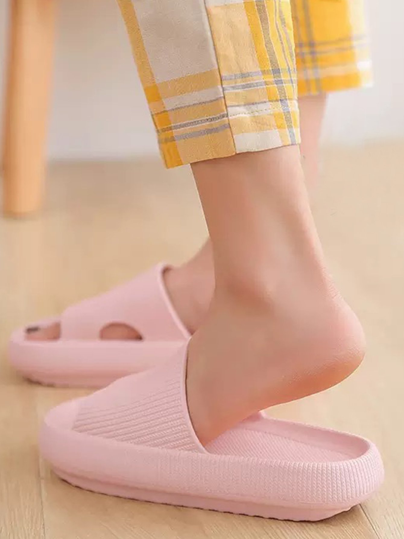 Pink Textured Comfort Slides