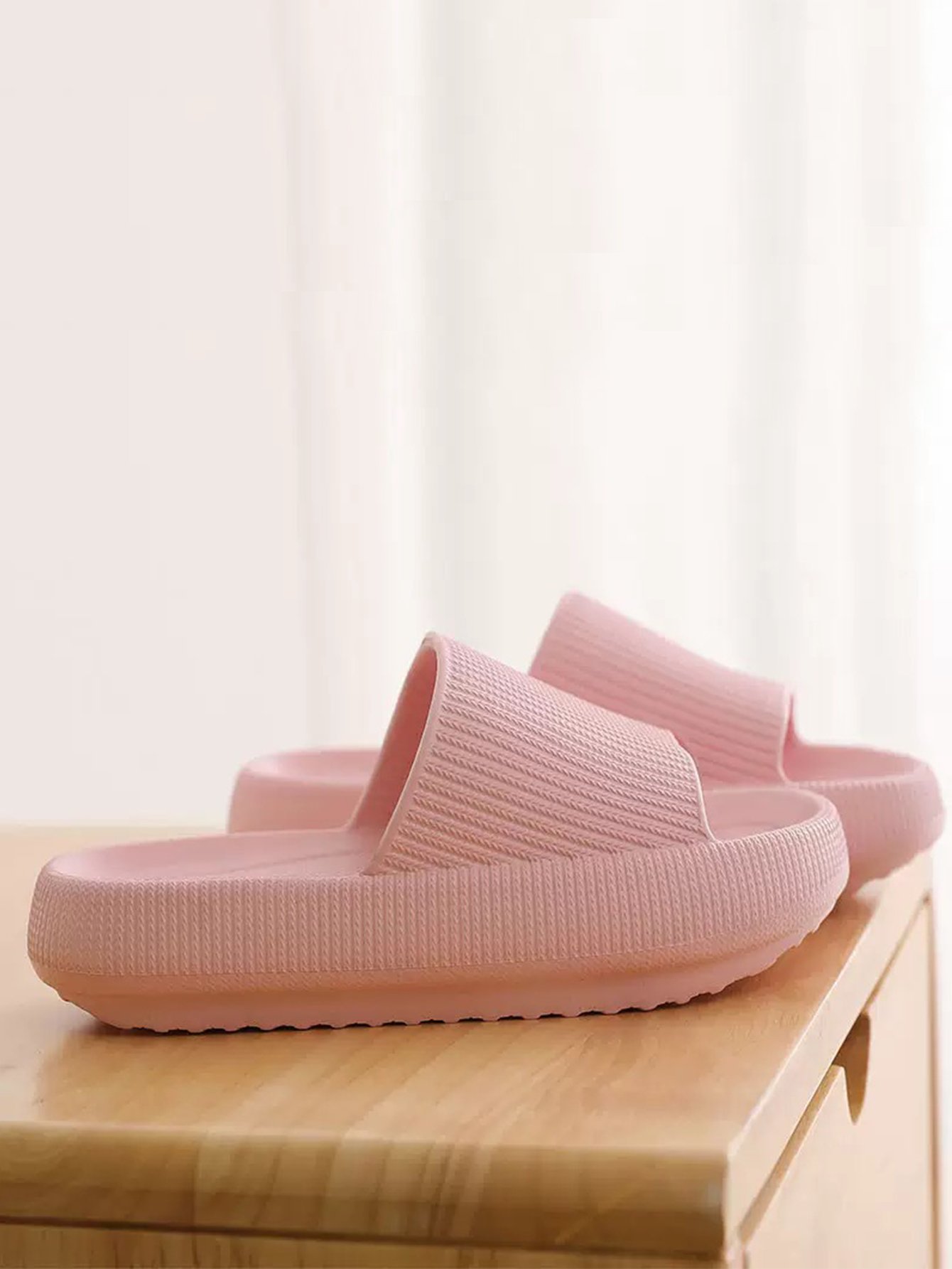 Pink Textured Comfort Slides
