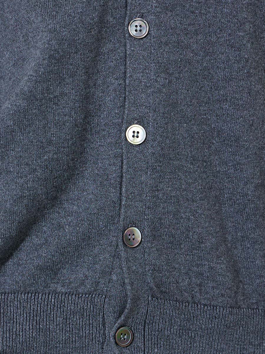 Charcoal Solid Button Down Regular Fit Cardigan