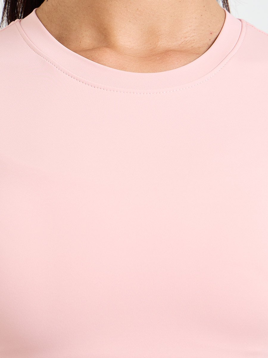 Pink Solid Yoga Top and Leggings Set
