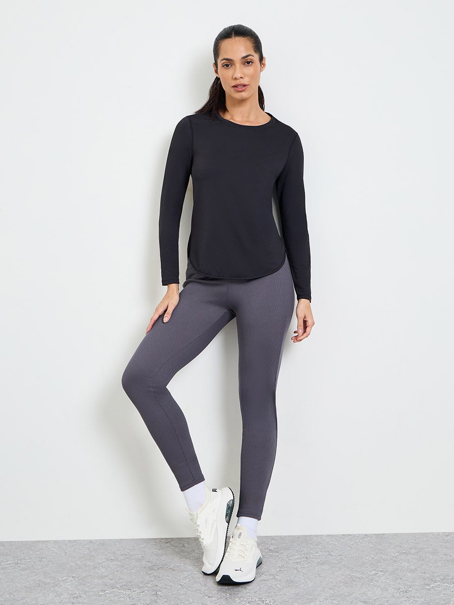 Black Long Sleeve Active Top