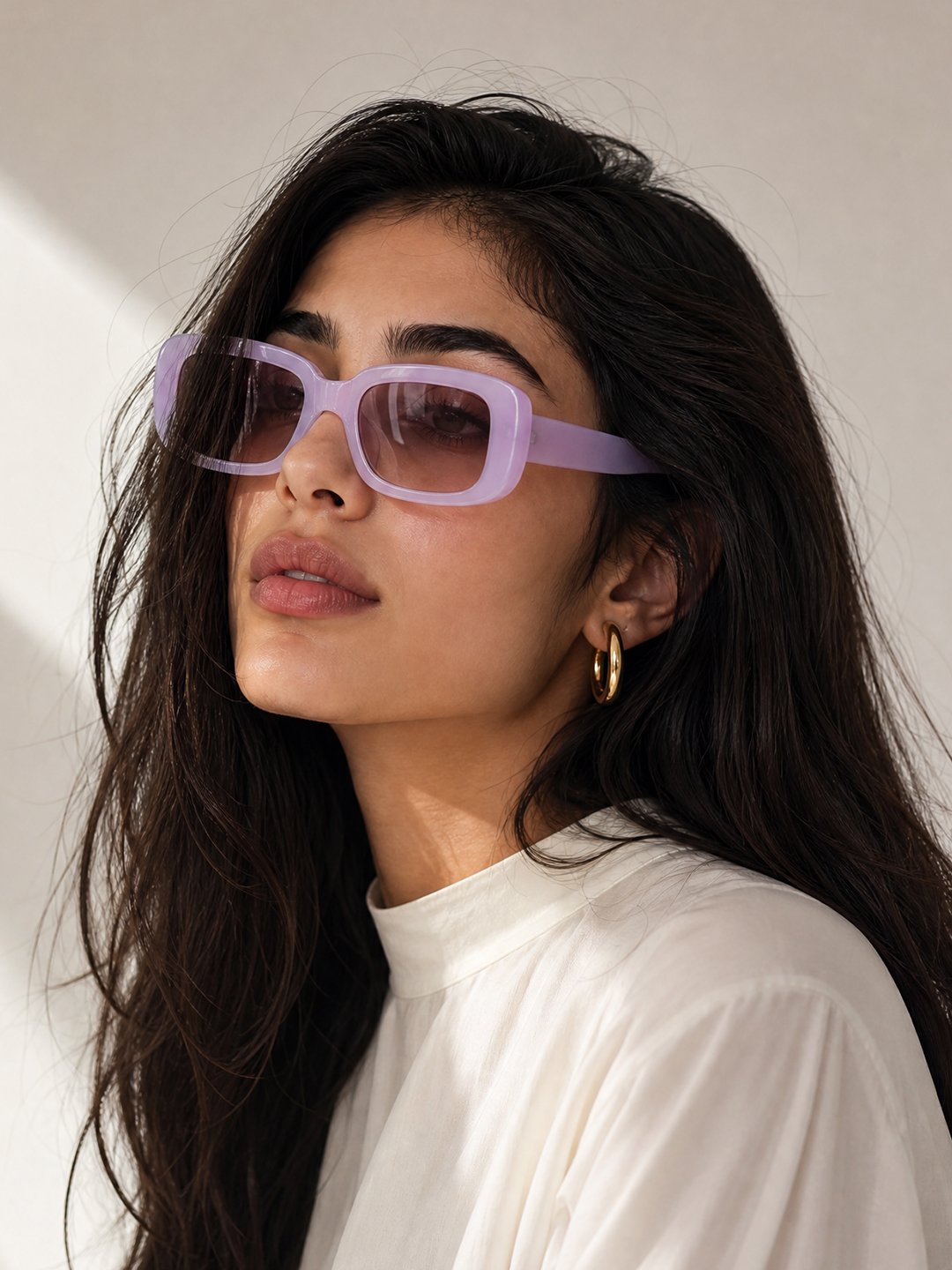Purple Rectangle Sunglasses