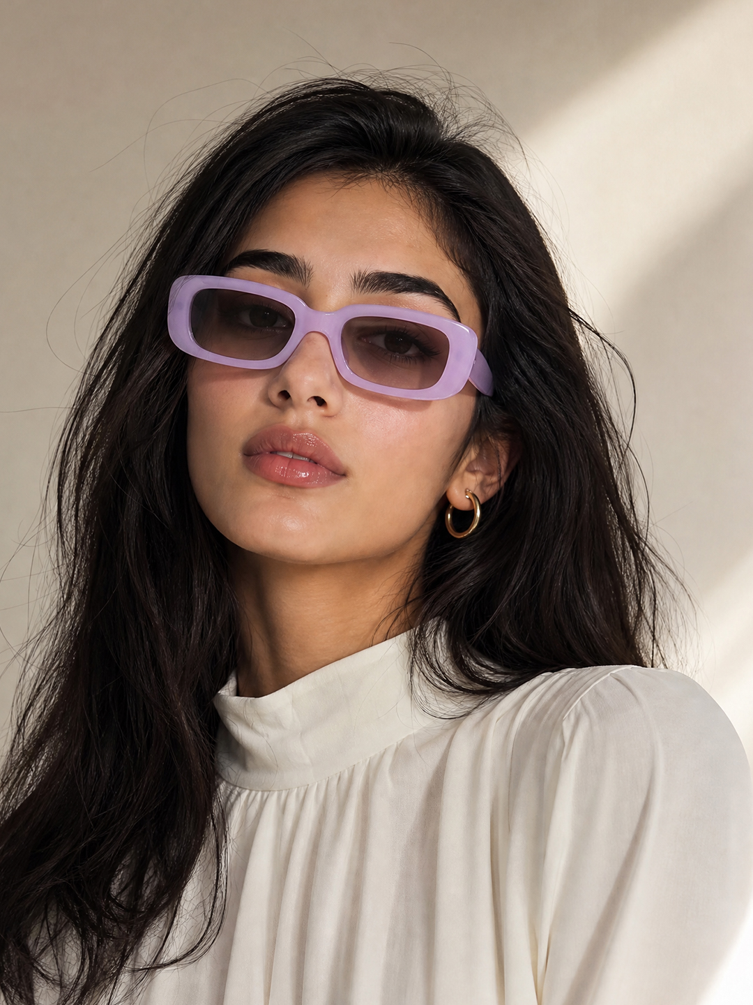 Purple Rectangle Sunglasses