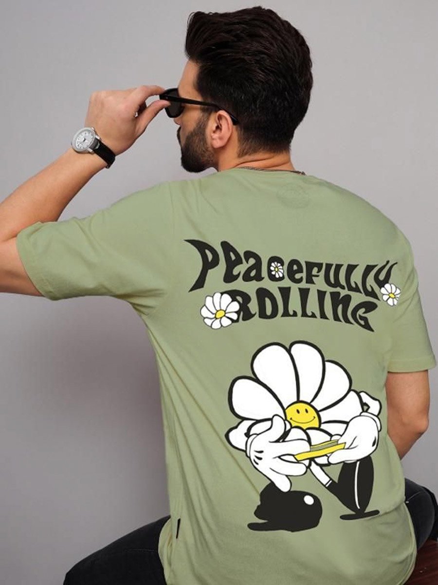 Green Graphic Print Crew Neck T-Shirt
