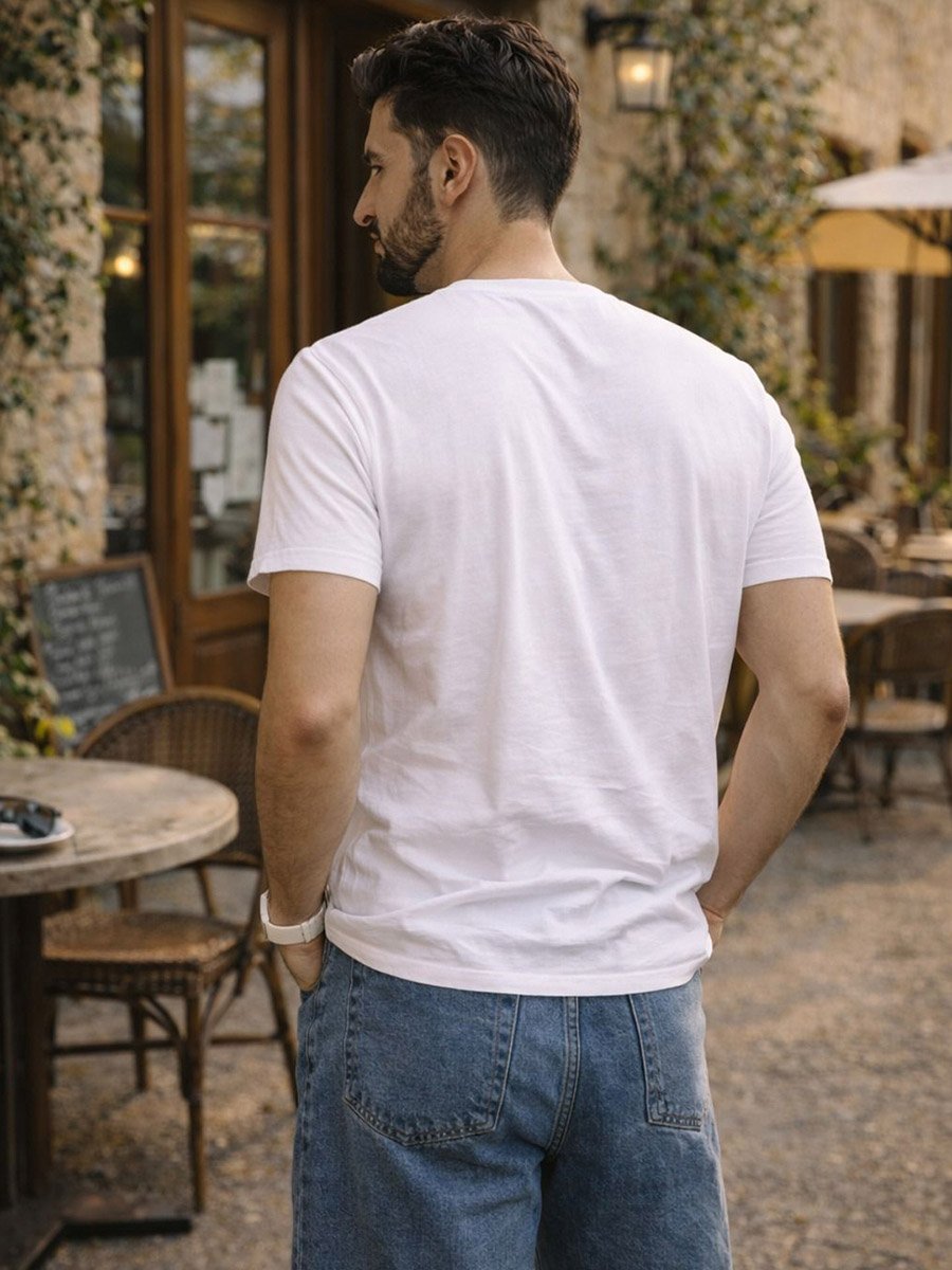 White Graphic Printed Cotton T-Shirt