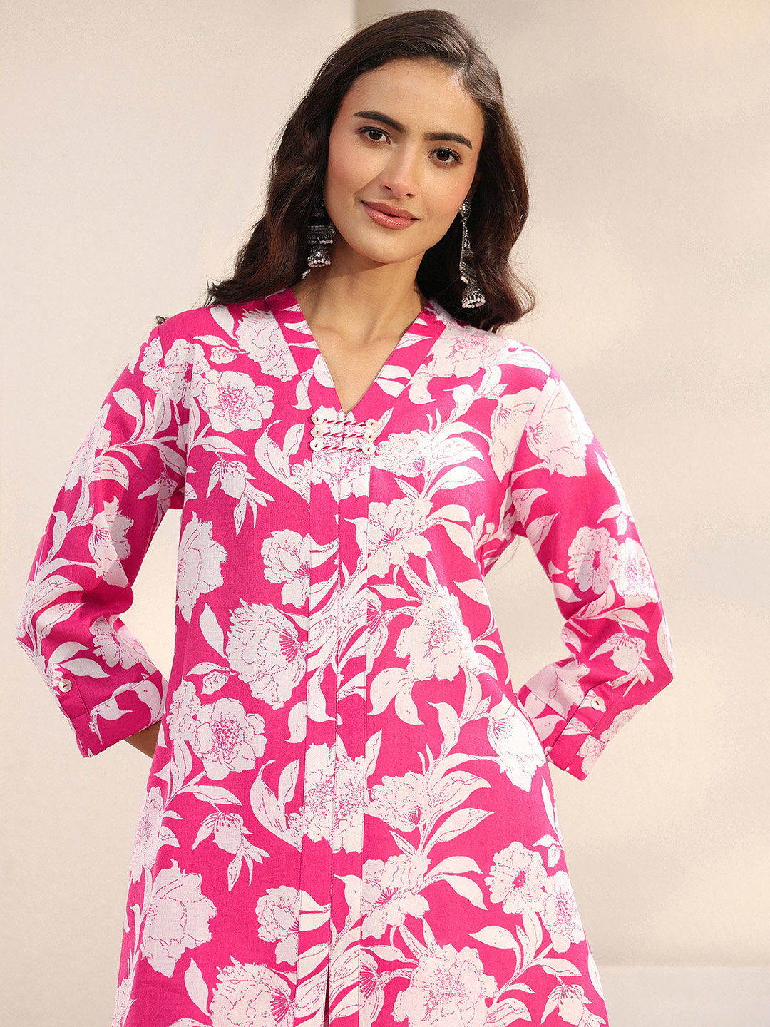 Pink Printed Cotton Blend Co-Ords