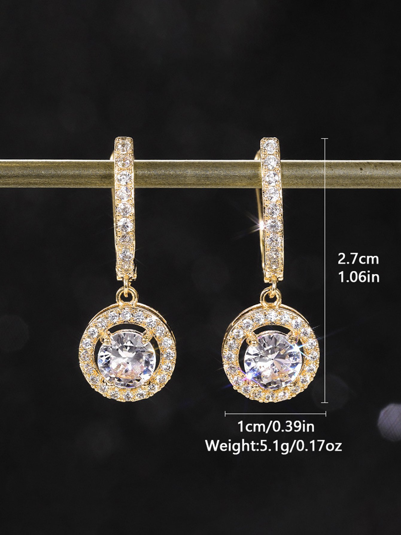 Zircon Embellished Dangle Earrings
