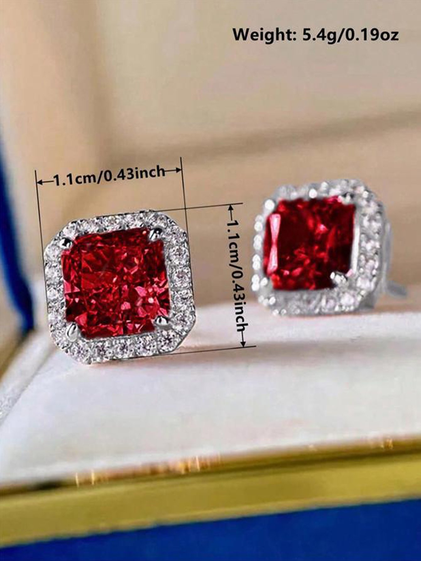 Square Zircon Stud Earrings