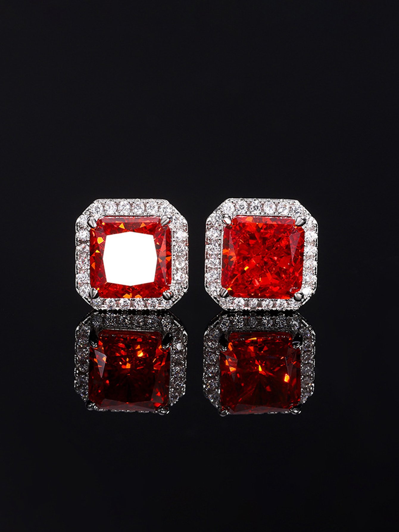 Square Zircon Stud Earrings