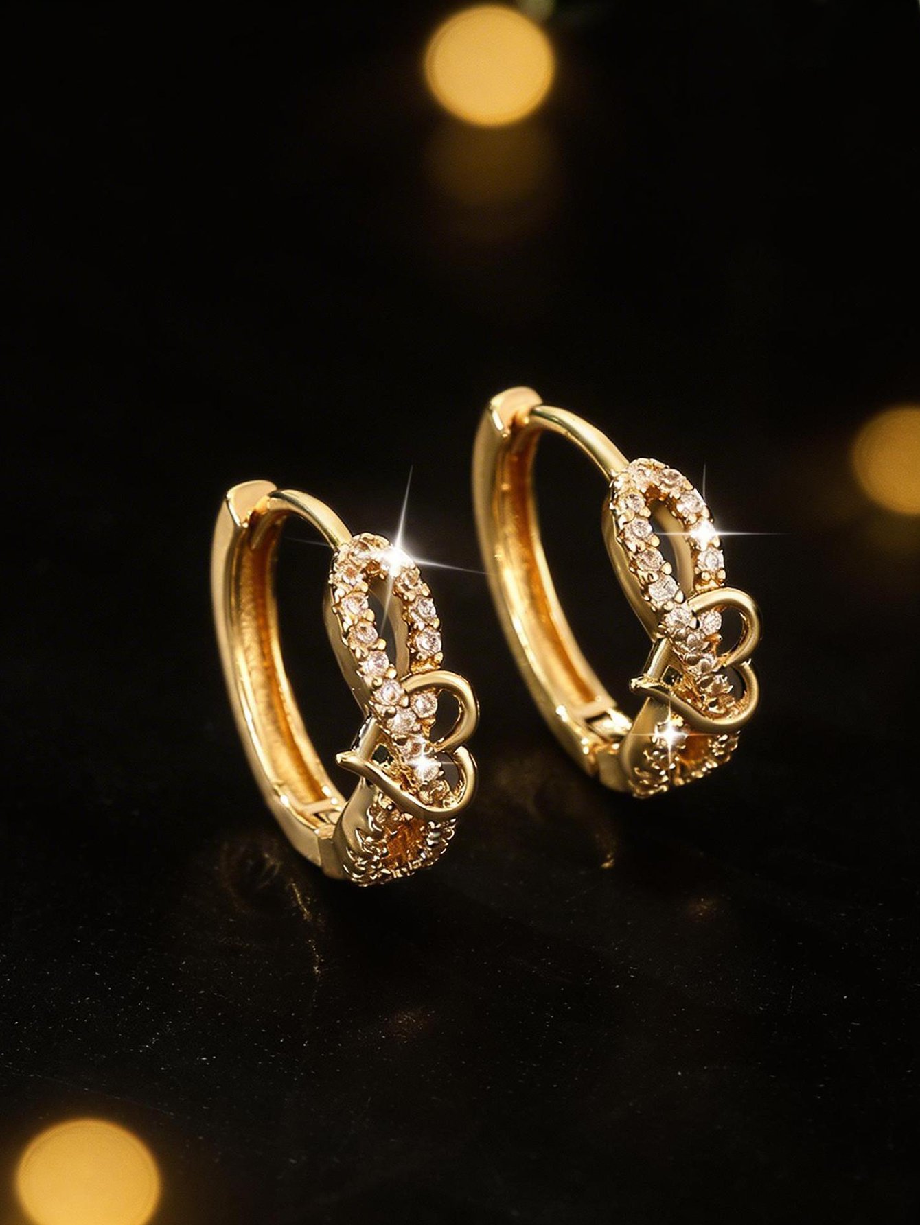 Heart Huggie Earrings