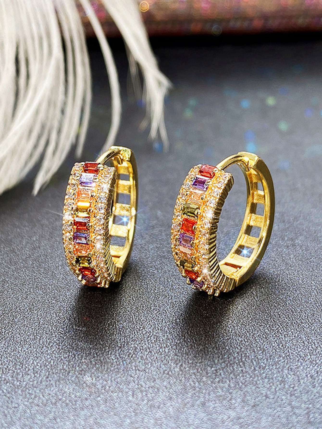 Embellished Huggie Earrings