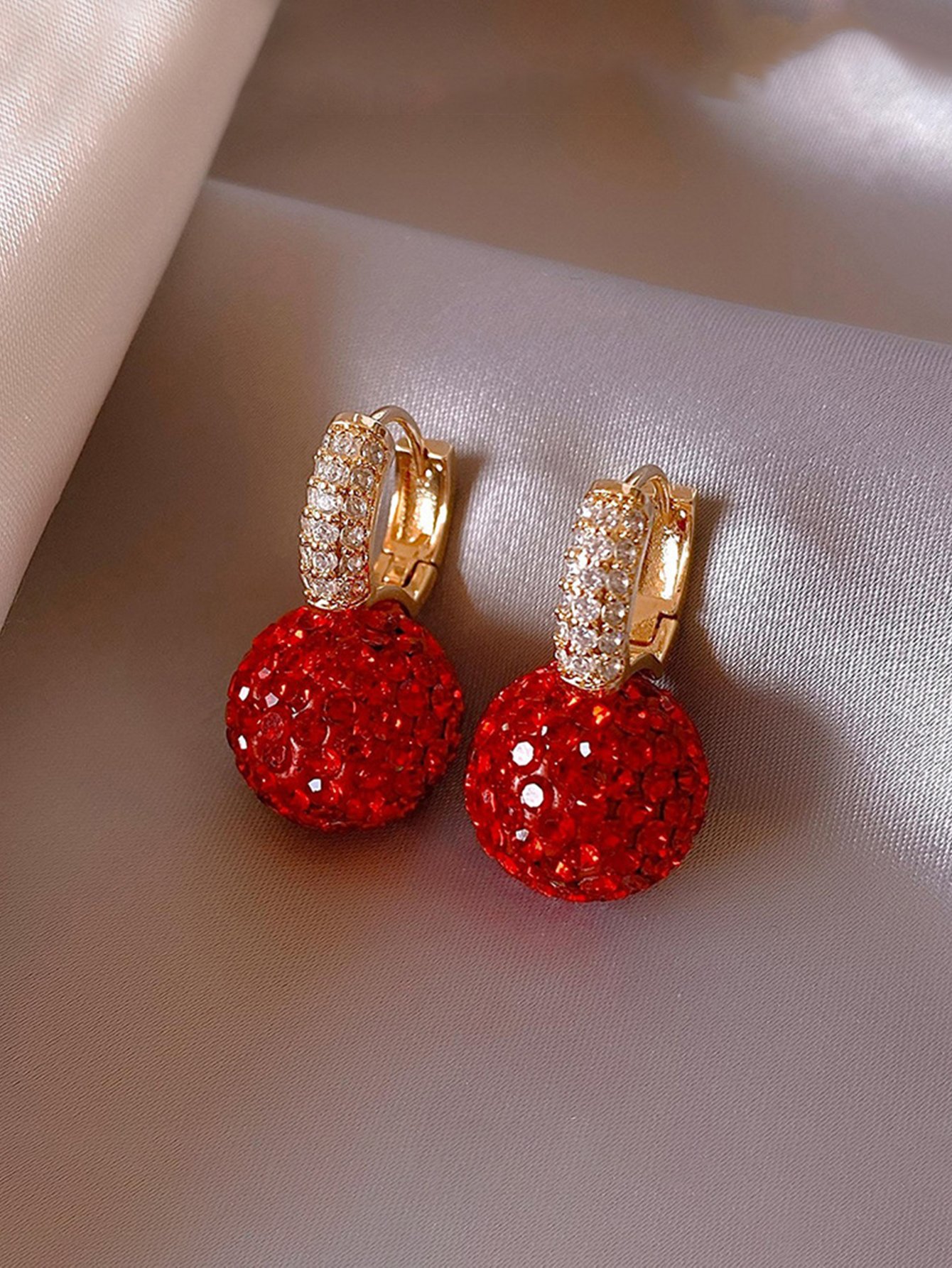 Embellished Ball Dangle Earrings