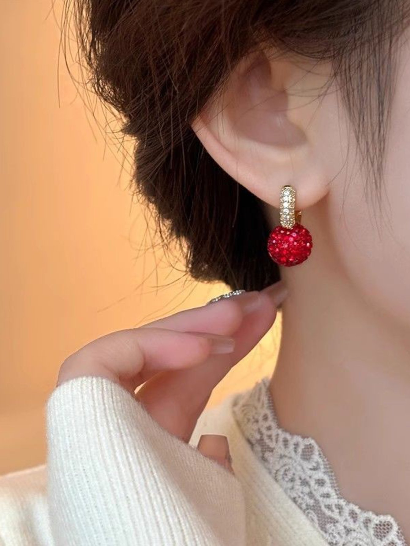 Embellished Ball Dangle Earrings