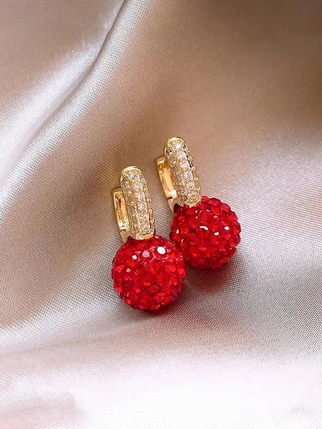 Embellished Ball Dangle Earrings