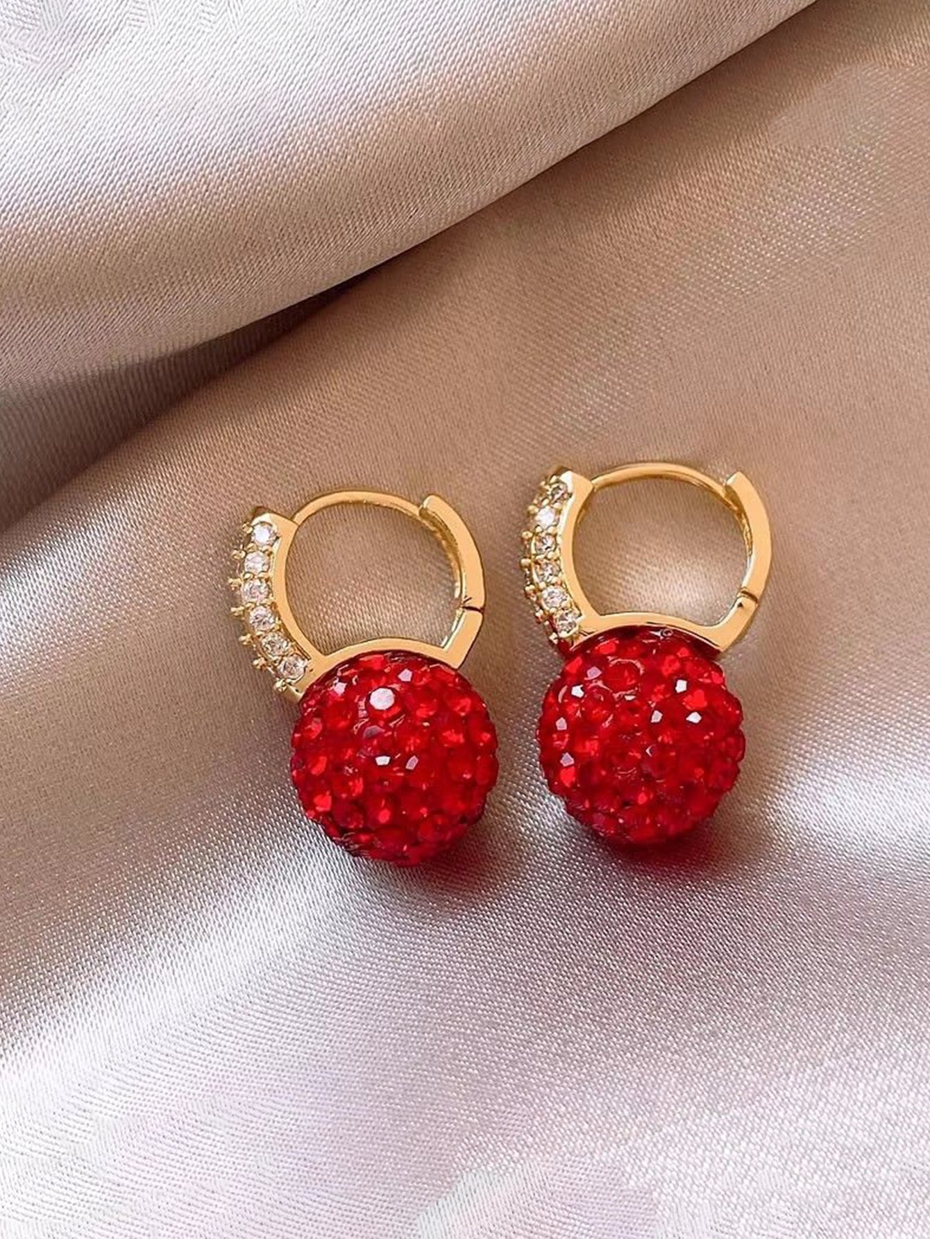 Embellished Ball Dangle Earrings