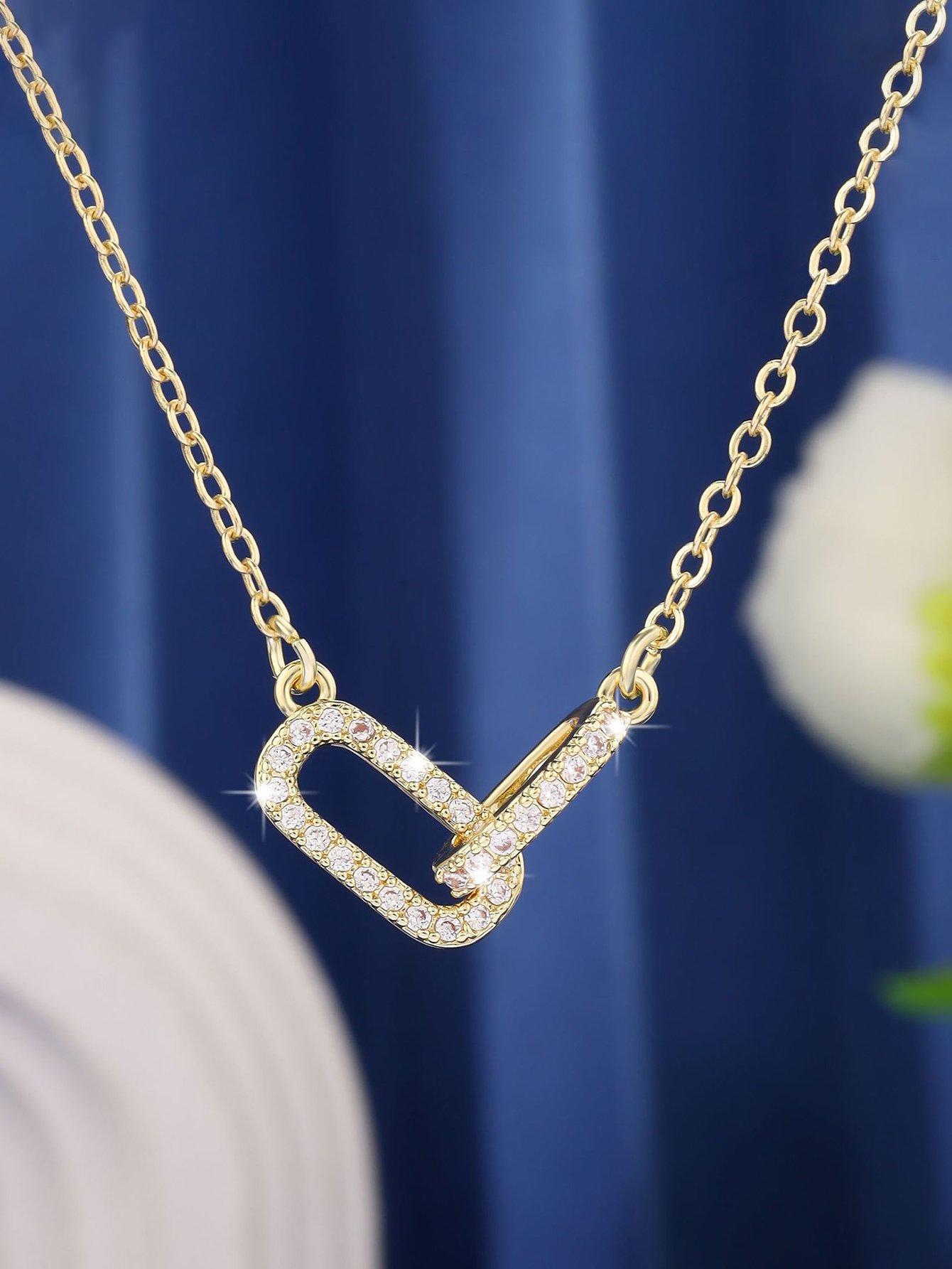 Interlocking Ring Pendant Necklace