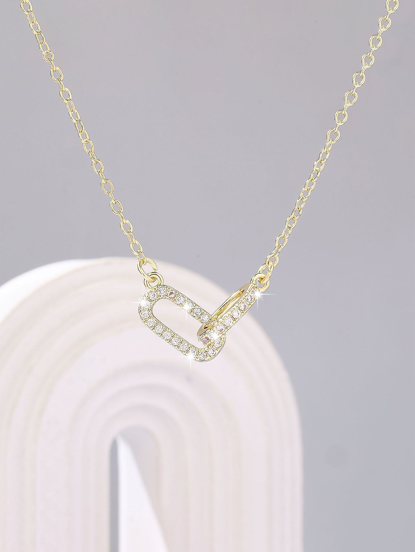 Interlocking Ring Pendant Necklace