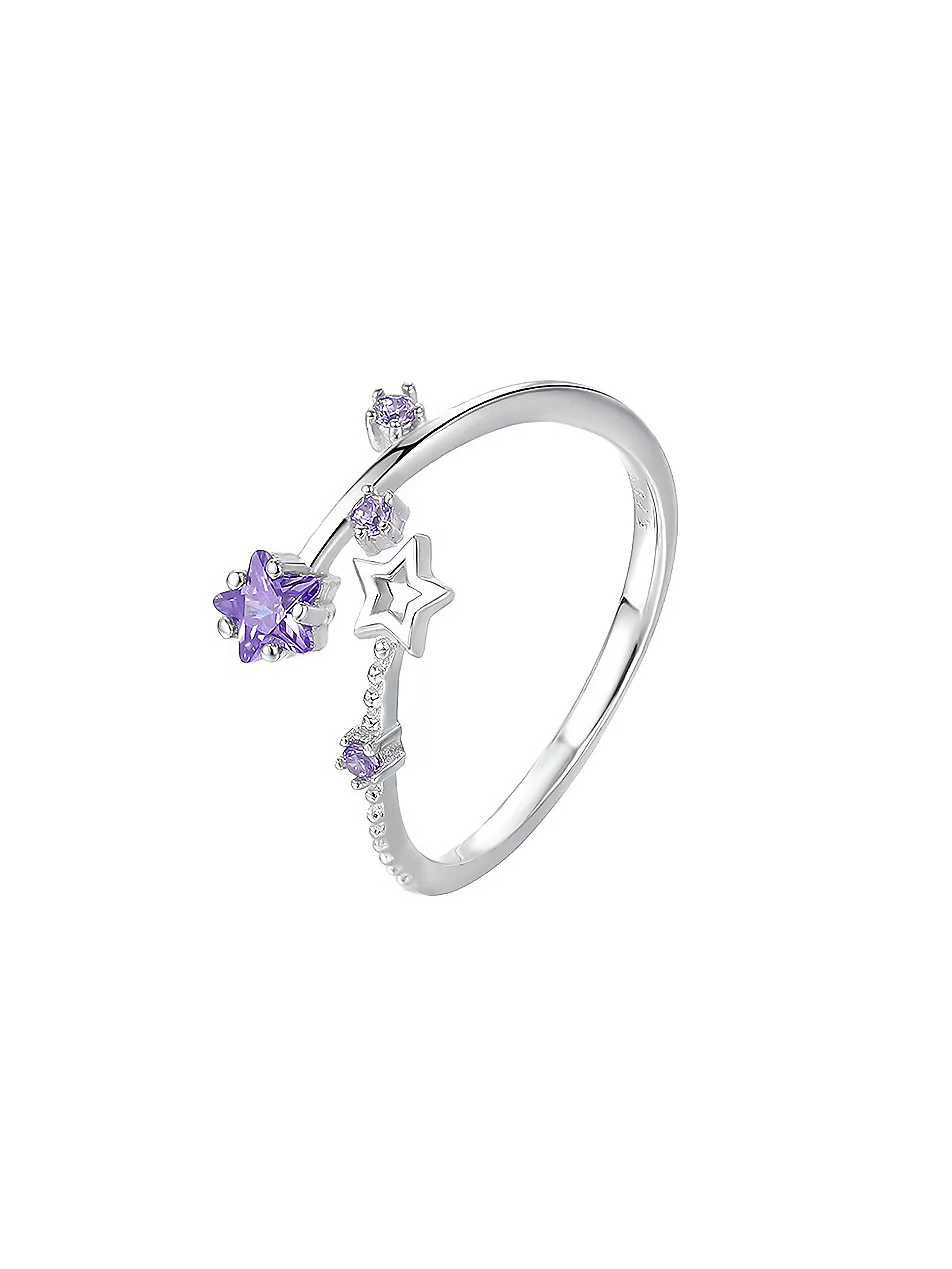 Silver Celestial Star Adjustable Ring