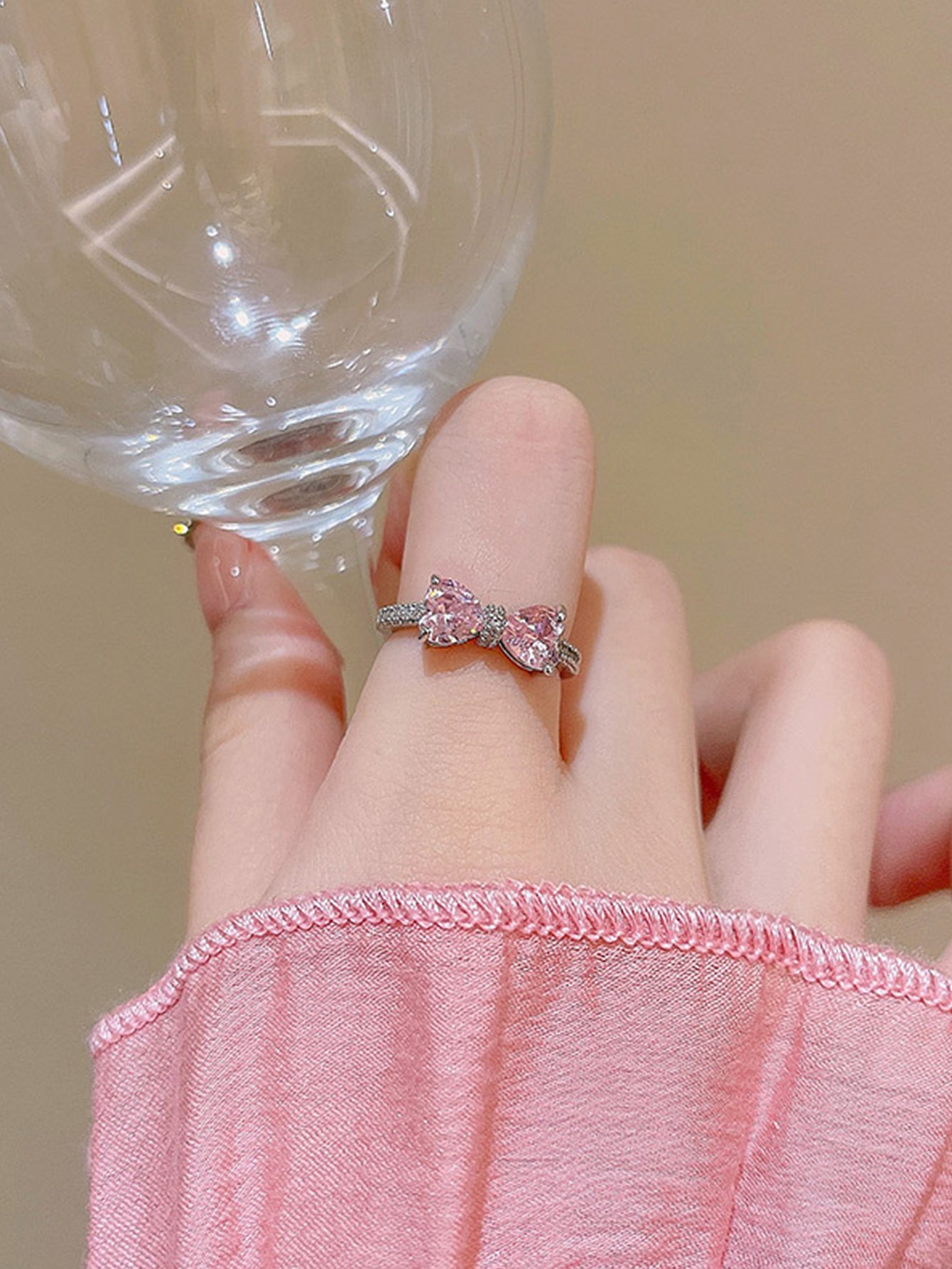 Silver Embellished Butterfly Ring