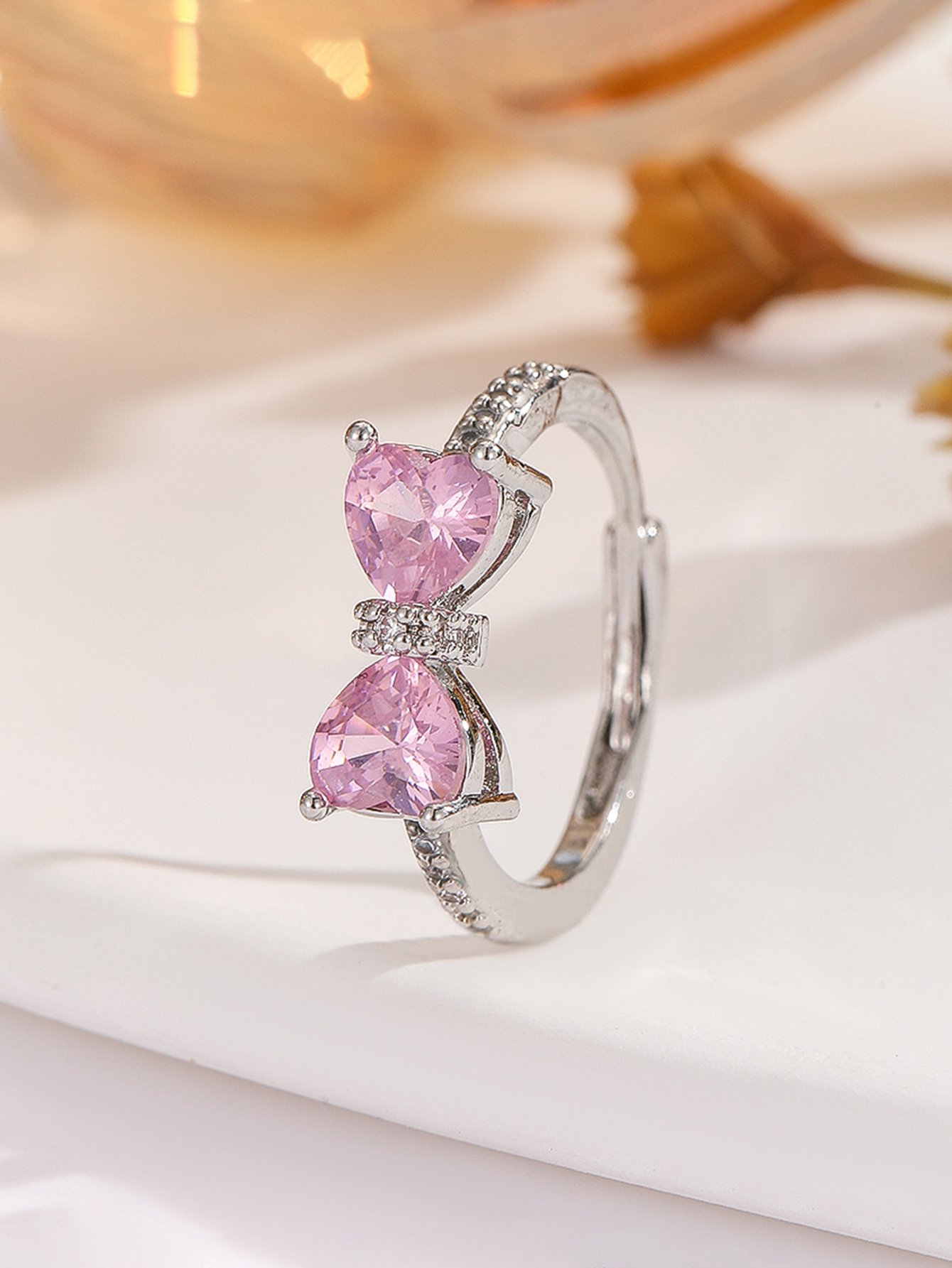 Silver Embellished Butterfly Ring