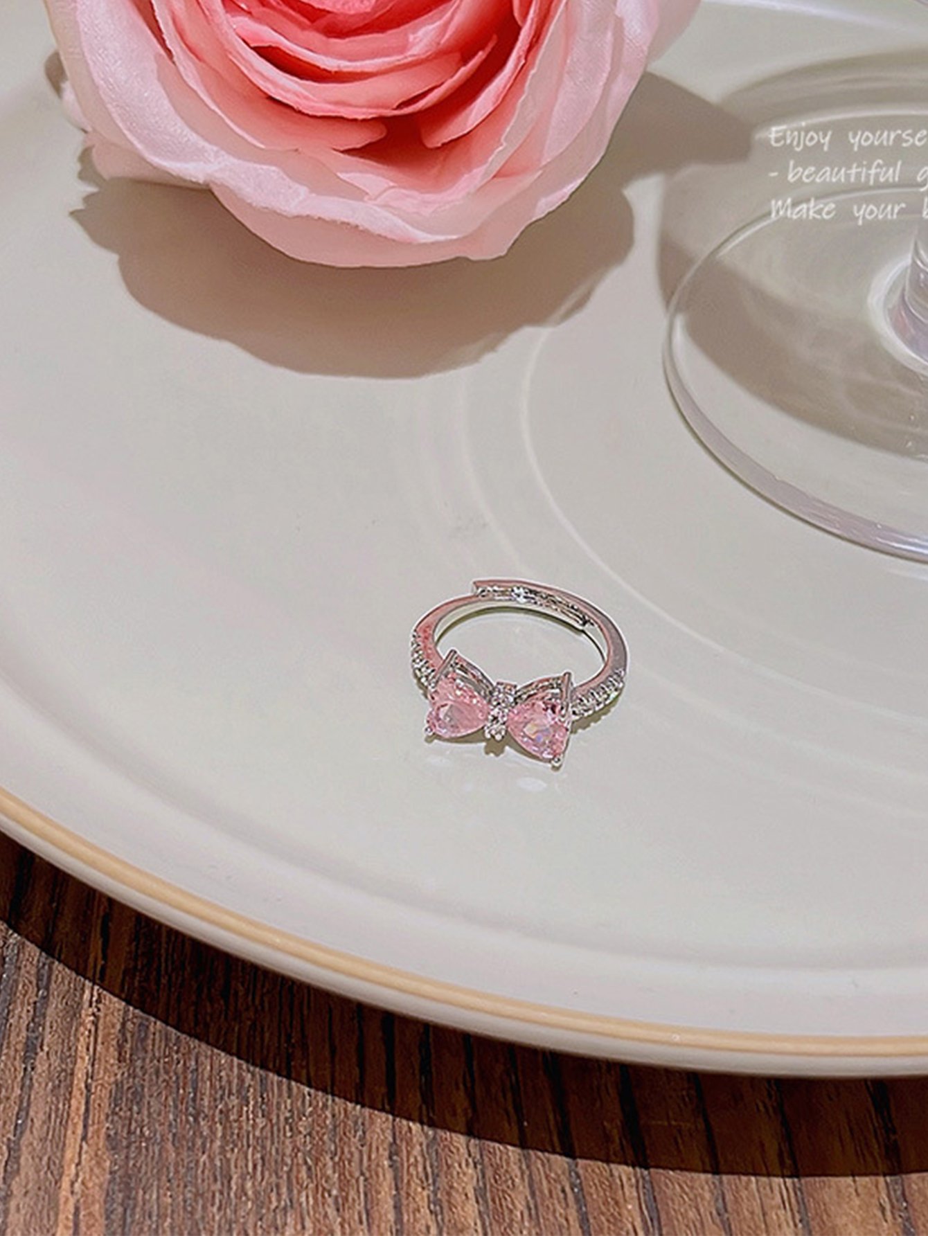 Silver Embellished Butterfly Ring
