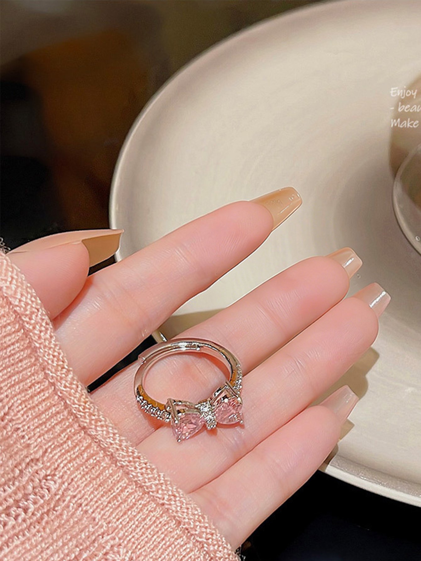 Silver Embellished Butterfly Ring